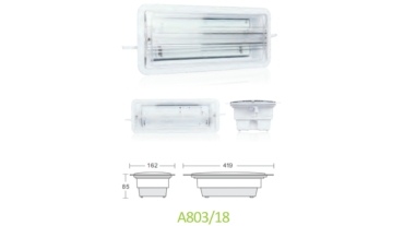 Emergency Bulkhead A803/18 1xT5 8W Fluorescent lamp