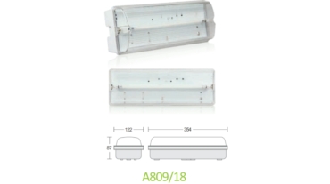 Emergency Bulkhead A809/18 1xT5 8W Fluorescent lamp