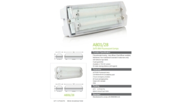 Emergency Bulkhead A801/28 - A806/28 2xT5 8WFluorescent lamps